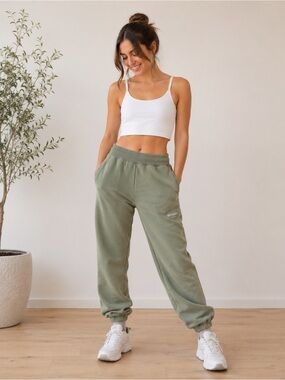 Columbia Olive Green Fleece Lined Joggers Sweatpants Size S